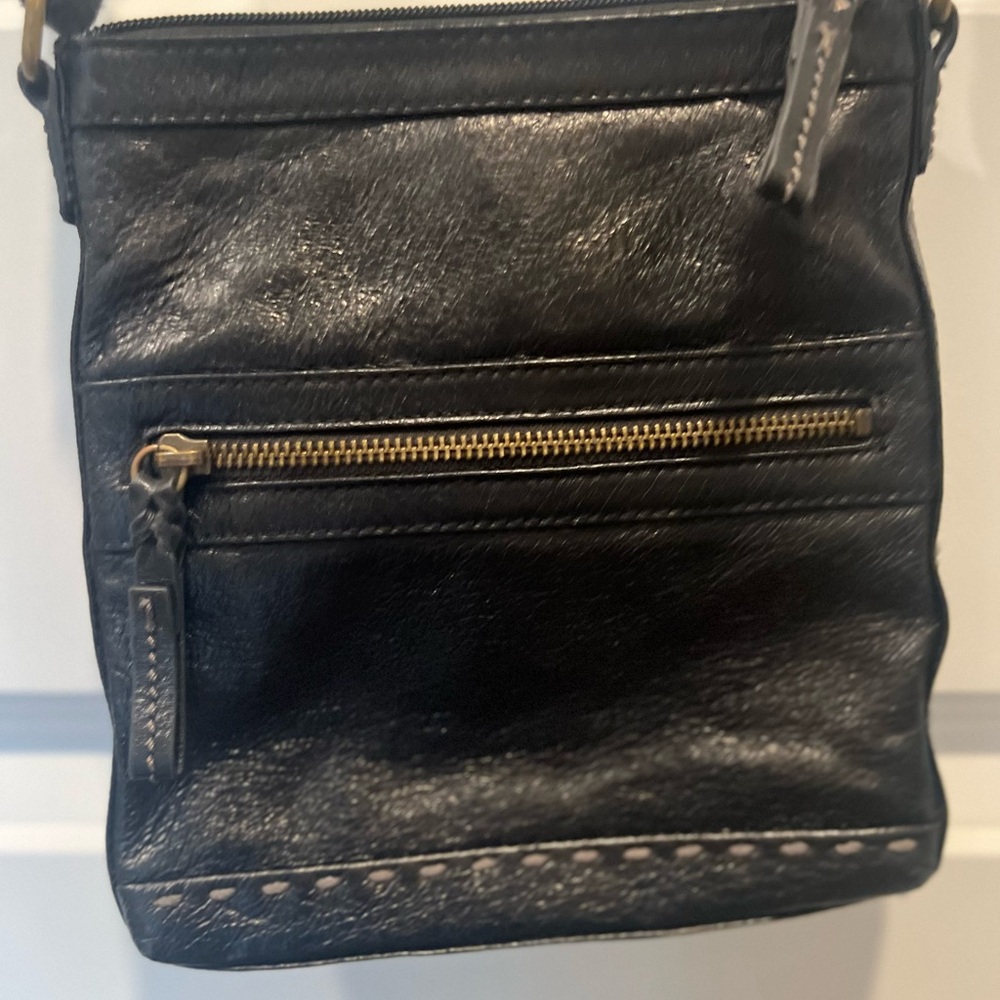 The Sak Black Crossbody Bag with Gold Accents